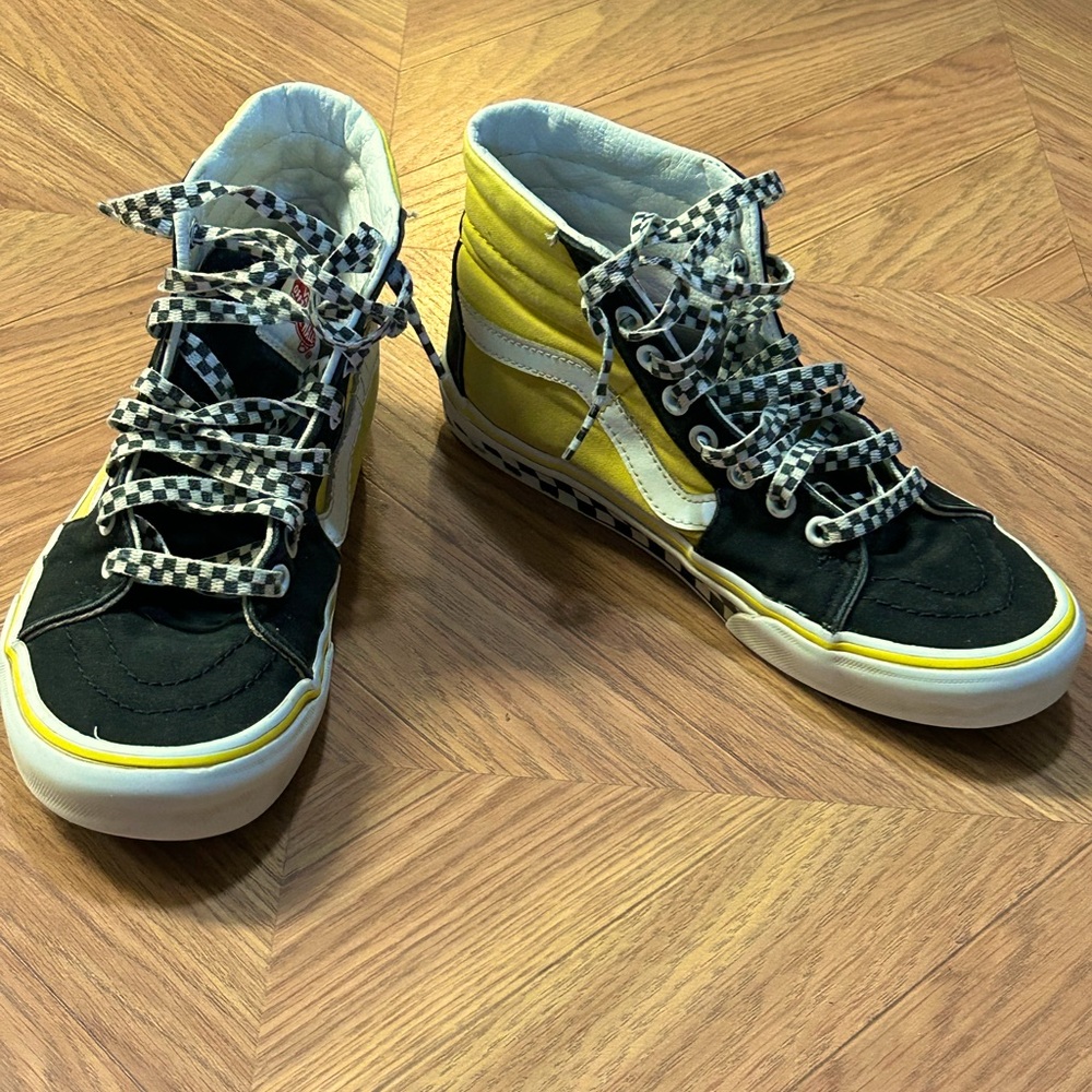 yellow checkered vans